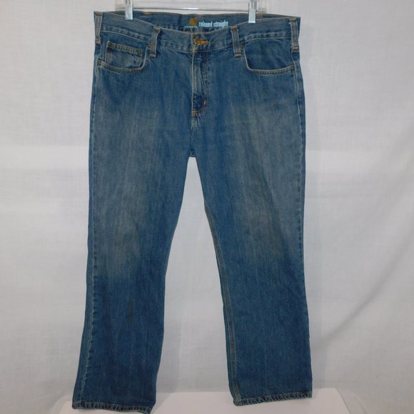 Carhartt Other - Carhartt Mens 38 x 30 Relaxed Straight Fit Medium Wash 5 Pocket Blue Jeans